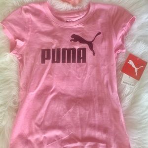 Girls Pink Puma T-shirt